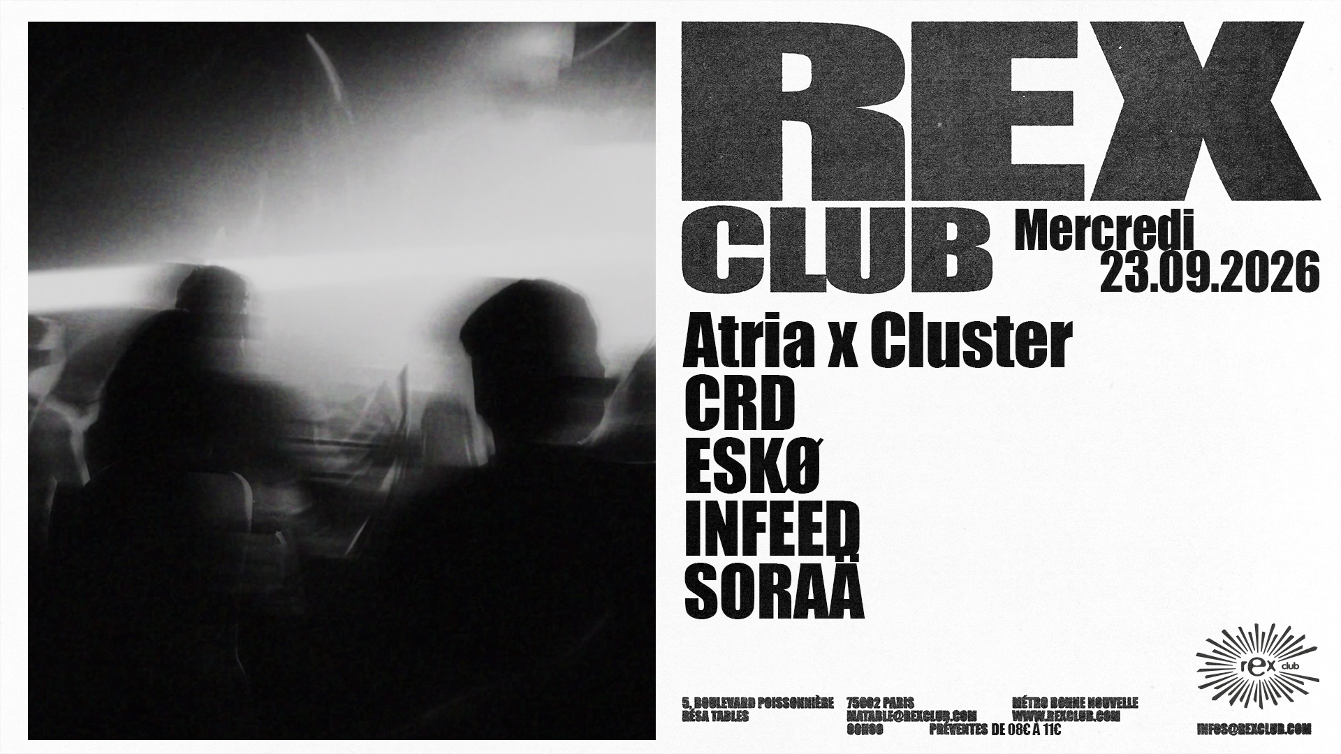 Atria x Cluster: Crd, Eskø, Infeed, Soraä at REX Club