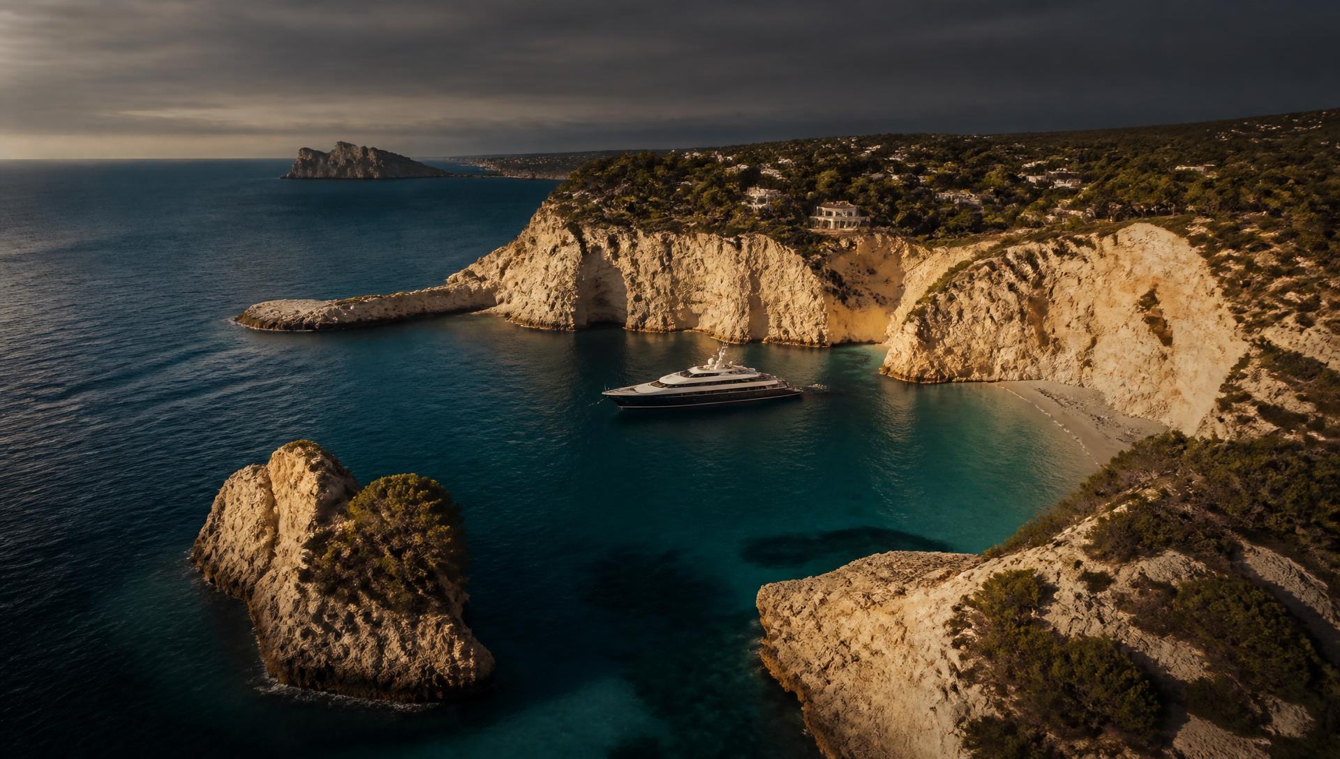 Sunset over a Mediterranean beach club